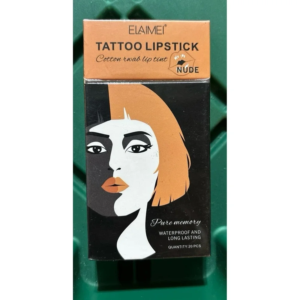 NEW Elaimei Pure Memory Tattoo Lipstick in Nude, 20pc, Waterproof & Long Lasting